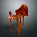 Unique Wooden Seat Set With Multiple Seats And Carved Backrest Design