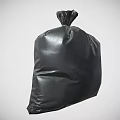 Black Trash Bag With Tie Top For Household Garbage Collection And Durable Plastic