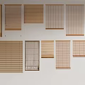 Various Window Blinds with Different Materials and Styles for Home Decor 3d model