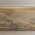 Modern Luxury Gold Background Wall With Wavy Lines LED Strip And Landscape Pattern 3d model