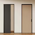 Modern Interior Doors In Dark And Light Wood Grain With Black Frames