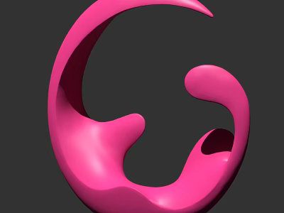 Pink Abstract Curved Decorative Ornament Set With Sleek Smooth Surface For Modern Home 3d model
