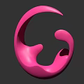 Pink Abstract Curved Decorative Ornament Set With Sleek Smooth Surface For Modern Home