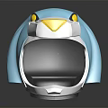 Weapon Helmet Featuring Blue Metallic Body Yellow Accent And Transparent Visor Design
