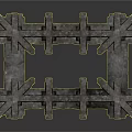 Detailed Gray Stone Architectural Structure With Cross Shaped Decorative Components