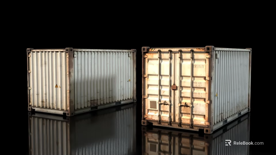 Modern Shipping Container Buildings with Durable Metal Structure and Design Features 3d model 