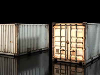 Modern Shipping Container Buildings with Durable Metal Structure and Design Features 3d model