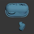Modern Blue Wireless Earbuds With Open Charging Case Electronic Accessories Design 3d model