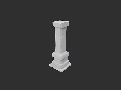 White Landscape Column With Minimalist Design And Sturdy Pedestal Base 3d model
