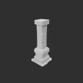 White Landscape Column With Minimalist Design And Sturdy Pedestal Base