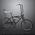 Vintage Bicycle Features Black Frame White Seat Silver Handlebars And White Rims