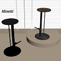 Modern Bar Chair Wood 3d model