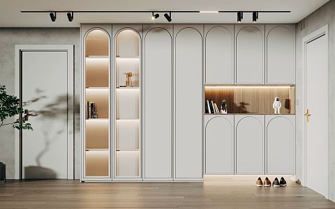 Modern Shoe Cabinet Home Entrance Shoe Cabinet Combination 3d model