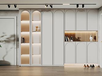 Modern Shoe Cabinet Home Entrance Shoe Cabinet Combination 3d model