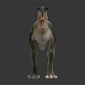 Realistic Dinosaur Model With Green Scaly Skin Open Mouth And Yellow Underbelly