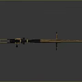 Golden Sniper Rifle with Scope Long Barrel Bipod on Gray Background with Reflection