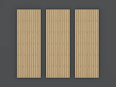 Bamboo Room Dividers with Vertical Slats for Modern Interior Partition Design 3d model