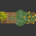 Multi Tiered Wooden Plant Stand With Colorful Potted Flowers And Green Plants