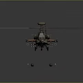 Modern Helicopter Apache Gunship Helicopter Aircraft Gunship 3d model