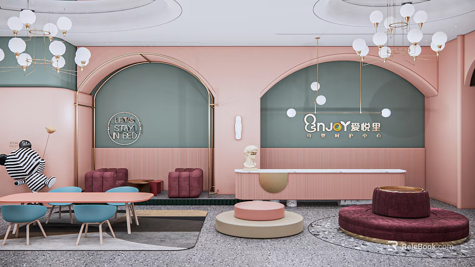 Elegant Modern Boutique Store Interior With Soft Lighting And Stylish Furniture Decor 3d model 