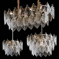 Modern Transparent Glass Leaf Shaped Chandelier For Elegant Interior Decoration