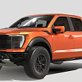 Orange High Performance Pickup Truck With Stylish Black Wheels And Modern Design