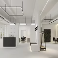 Modern Beauty Hair Salon Interior Design With White Decor Reception Desk Hairdressing Chairs And Mirrors