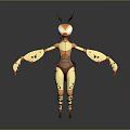 Anthropomorphic Insect Character Design With Antennae Spotted Body And Pink Wings