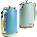Modern Grey Coffee Maker With Digital Control Panel And Glass Carafe Wooden Handle
