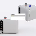 Compact White Electric Water Heater With Control Panel And Valves For Daily Use