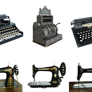 modern sewing machine typewriter sewing machine 3d model