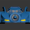 Futuristic Blue Bat Like Wings Car With Shiny Exterior And Red Tinted Windows