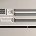 Modern Air Conditioner Vents Featuring Various Grille Patterns And Different Wall Mounted Designs 3d model