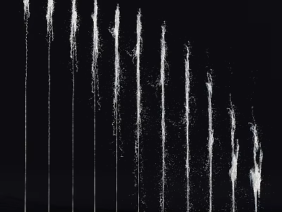 Garden Ornament With Vertical Water Jets As Decorative Water Feature On Black Background 3d model