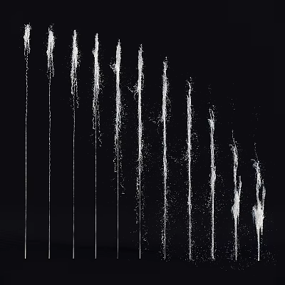 Garden Ornament With Vertical Water Jets As Decorative Water Feature On Black Background 3d model