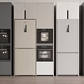 Modern Refrigerators And Freezers Side By Side In Sleek Design With Various Colors