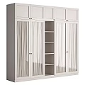 Modern White Dresser with Glass Doors and Open Shelves for Bedroom Storage Organization