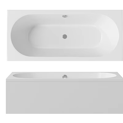 White Bathtub Modern Design With Simple Style Smooth Surface And Elegant Look 3d model