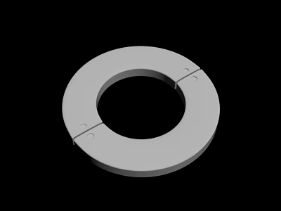 Detailed Circular Gray Sculpture Featuring Central Hole And Connected Jointed Sections 3d model