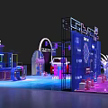 Futuristic KiWi CV Modern Car Display With Neon Lights And Photo Area