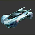 Futuristic Concept Car With Sleek Aerodynamic Design Transparent Roof And Unique Wheels