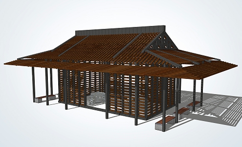 New Chinese Pavilion Landscape Pavilion 3d model