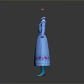 Blue Princess Dress Featuring Red Decorations Headband And Matching Shoes