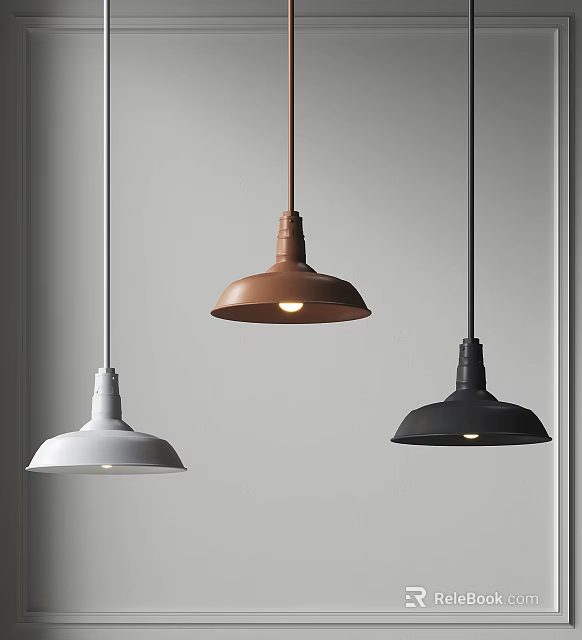 Modern Minimalist Pendant Lights in White Brown And Black For Contemporary Home Interior Decoration 3d model 