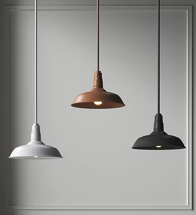 Modern Minimalist Pendant Lights in White Brown And Black For Contemporary Home Interior Decoration 3d model