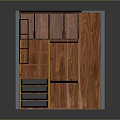 Modern Wooden Storage Cabinet With Glass Doors Multiple Shelves And Drawers