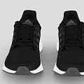 Adidas Black Athletic Sneakers Featuring Mesh Upper Three Stripes And White Sole