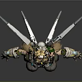 Game Movie Character Wearing White Top Green Tights With Blonde Hair Goggles And Mechanical Wings