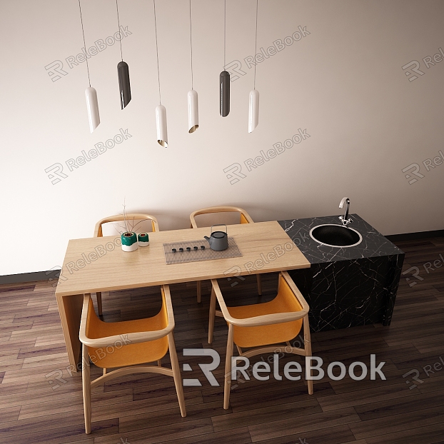 Modern Table and Chair Combination Casual Dining Table model