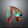 Colorful Futuristic Weapon With Intricate Flowing Texture And 3D Rendered Design
